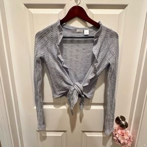 Aqua 100% cashmere shrug in light blue